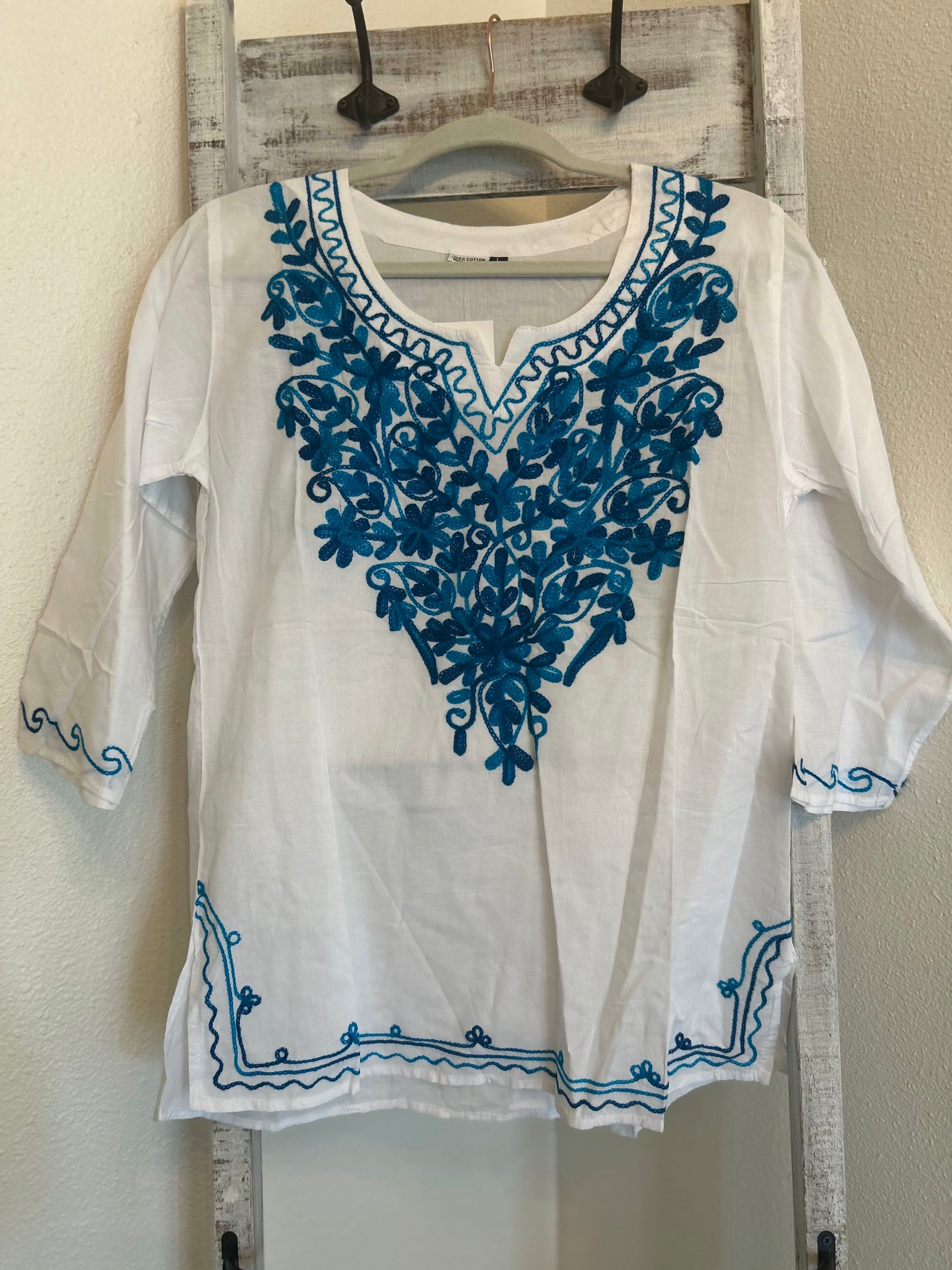 Cotton Kashmiri Embroidered Tunic Top
