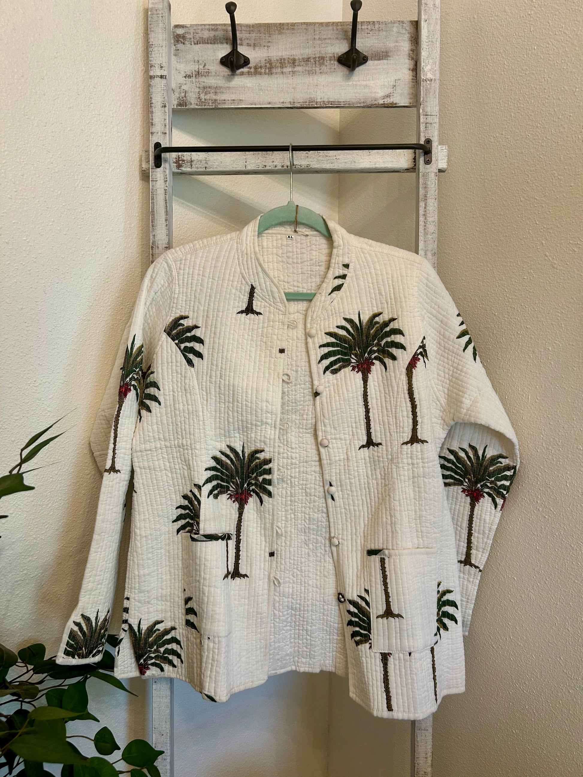 Palm Trees Quilted Jacket