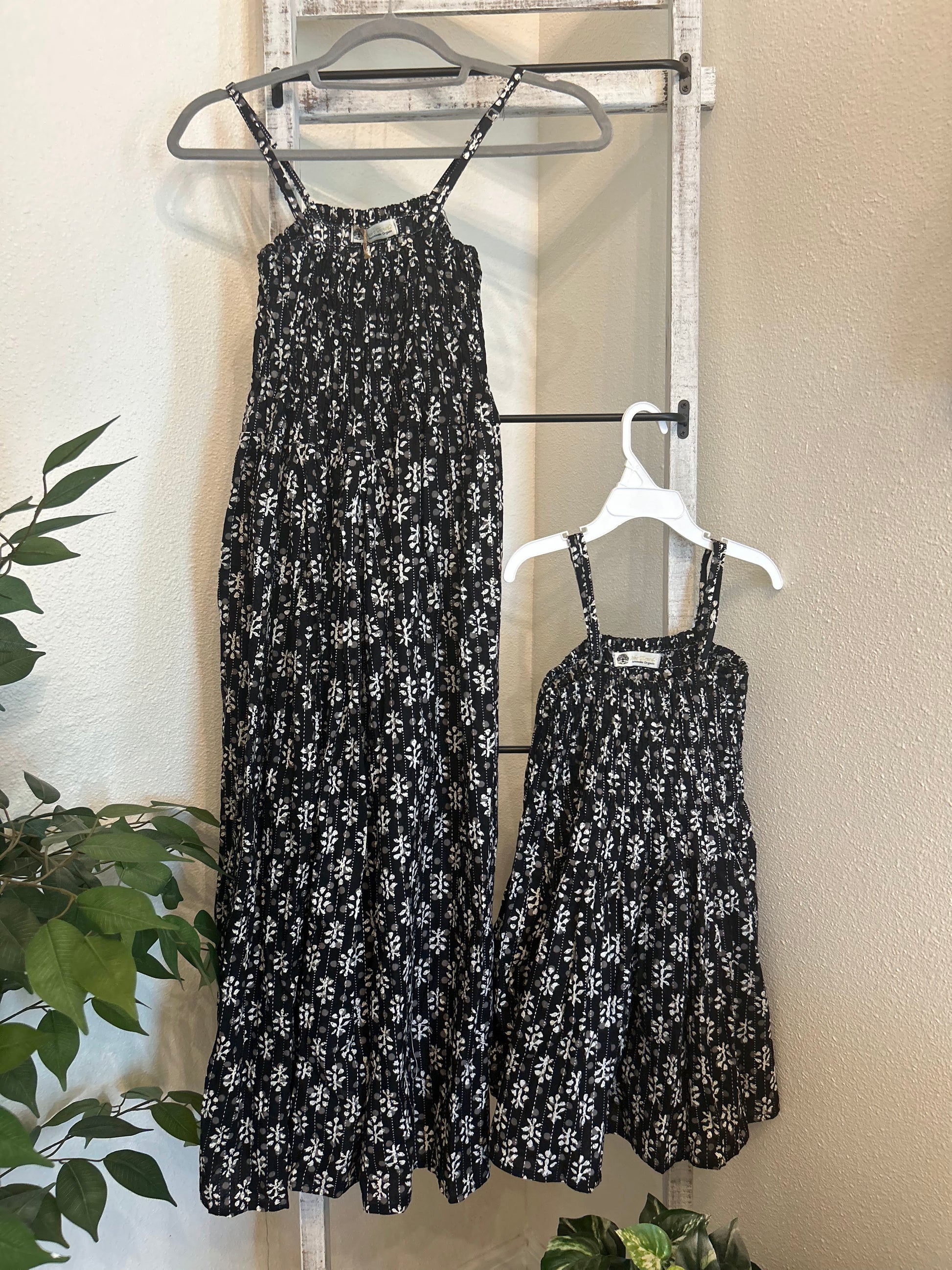 Mommy & Me Matching Cotton Block Print Sun Dress
