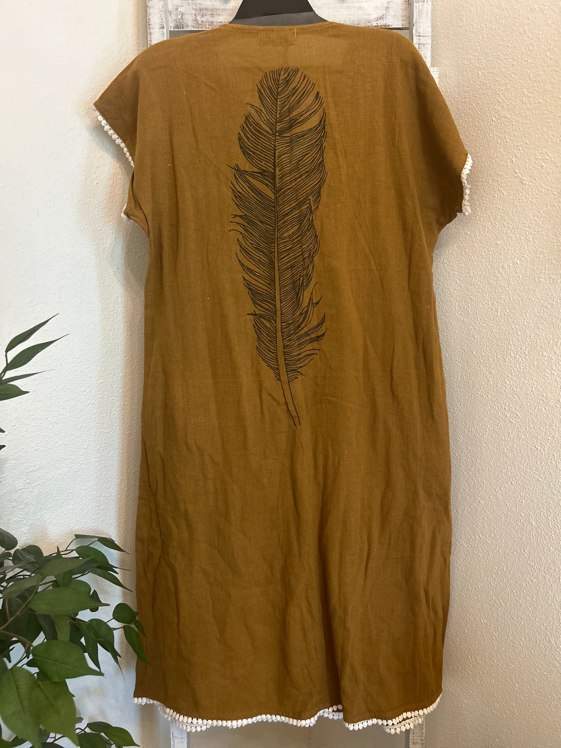 Earth and Feather Block Print Dress