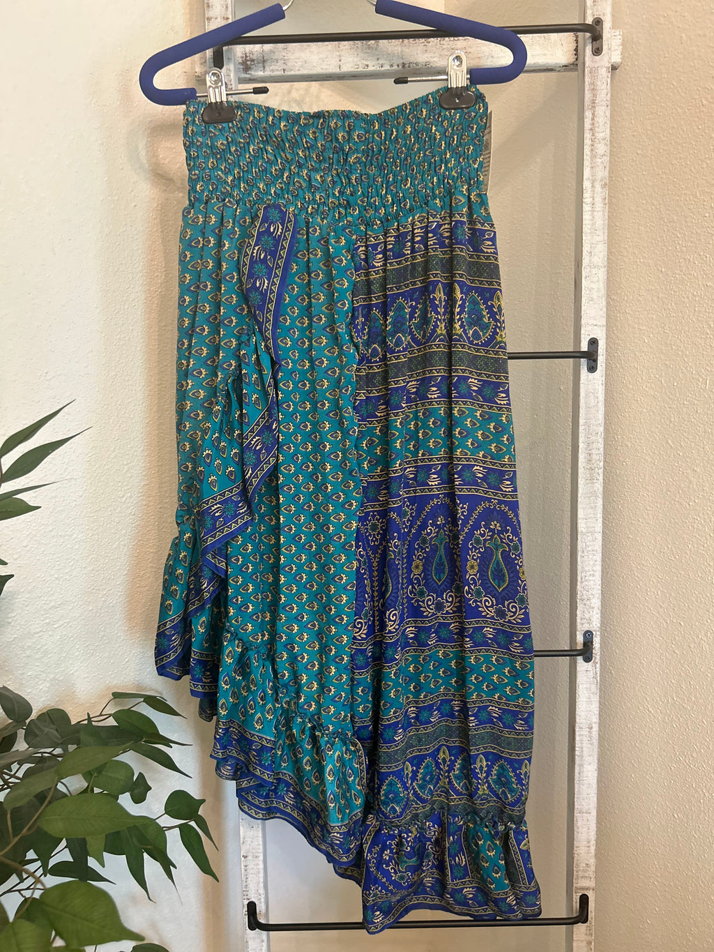 Re-Purposed Silk Saree Ruffled Skirt.