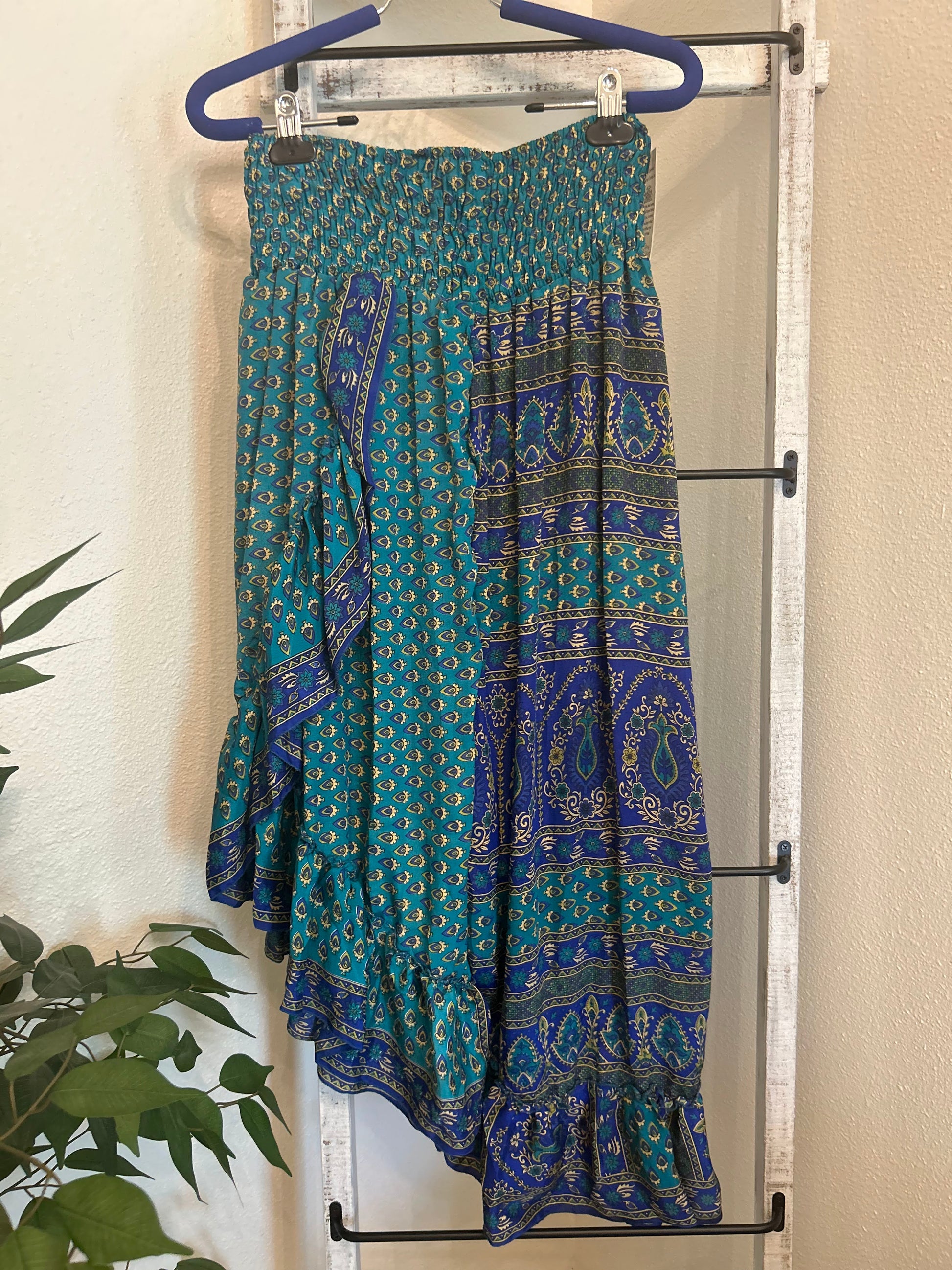 Re-Purposed Silk Saree Ruffled Skirt.