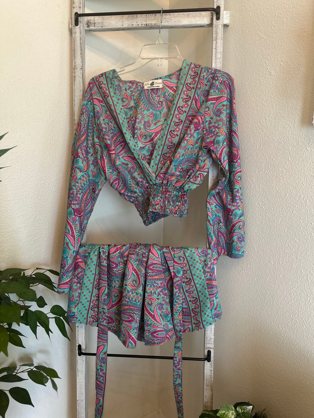 Paisley n Silk Crop Top and Shorts Set