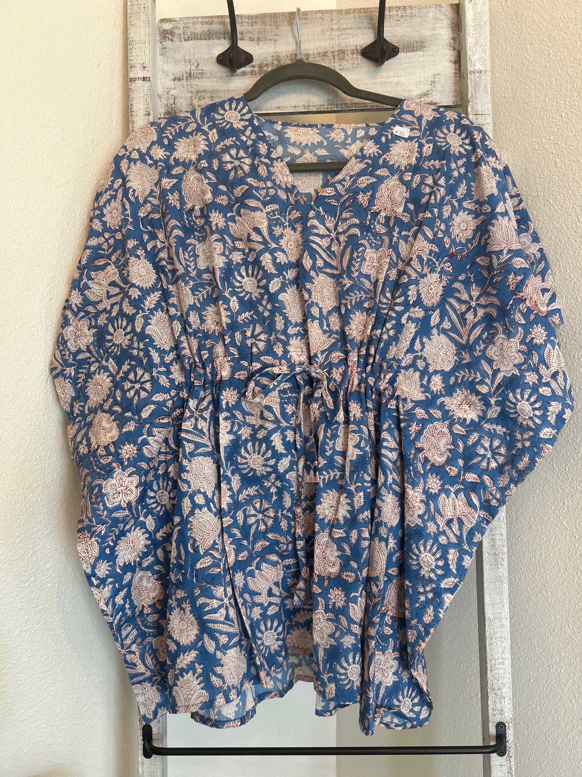 Blue Floral Kaftan Blouse