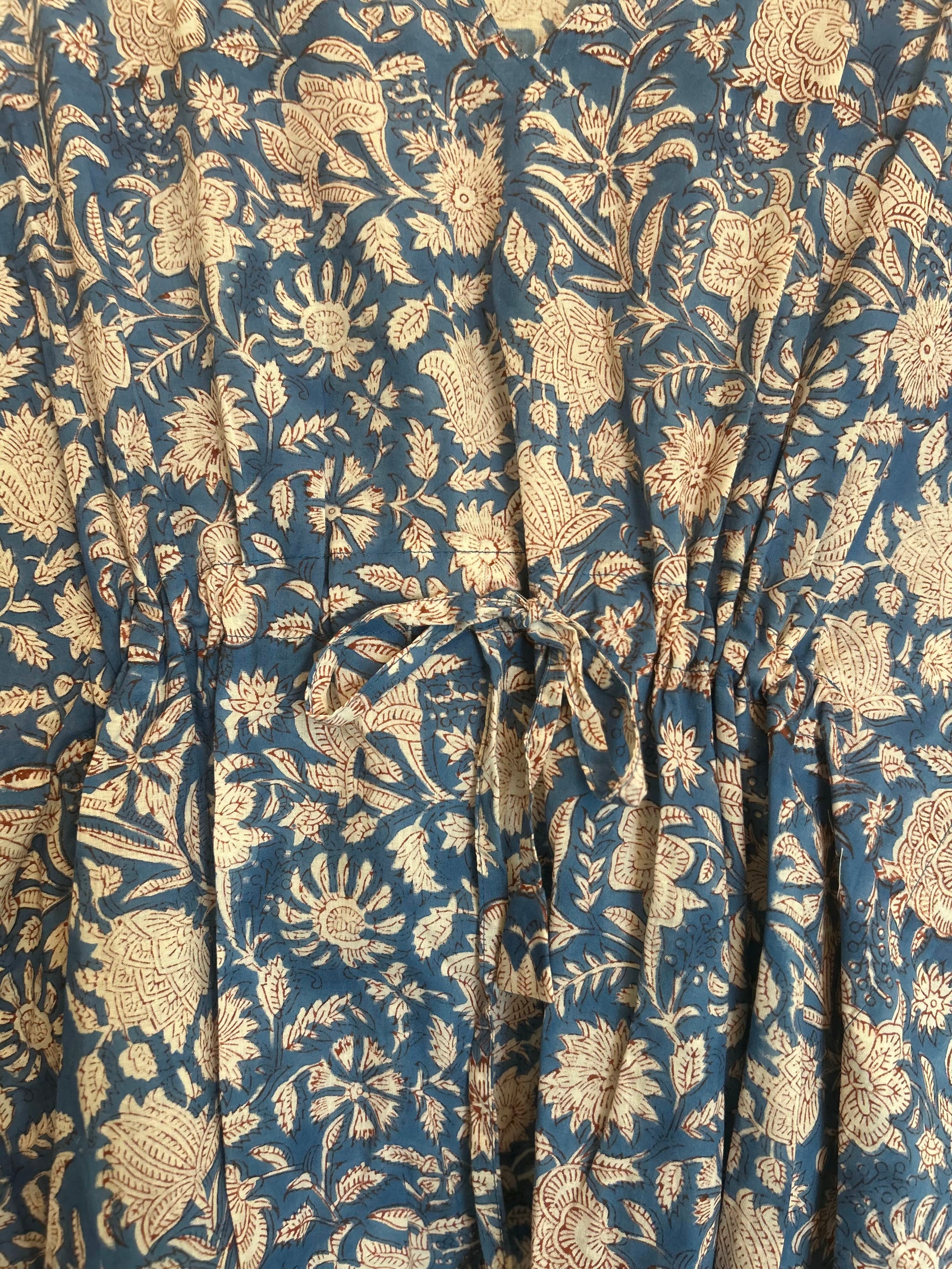 Blue Floral Kaftan Blouse